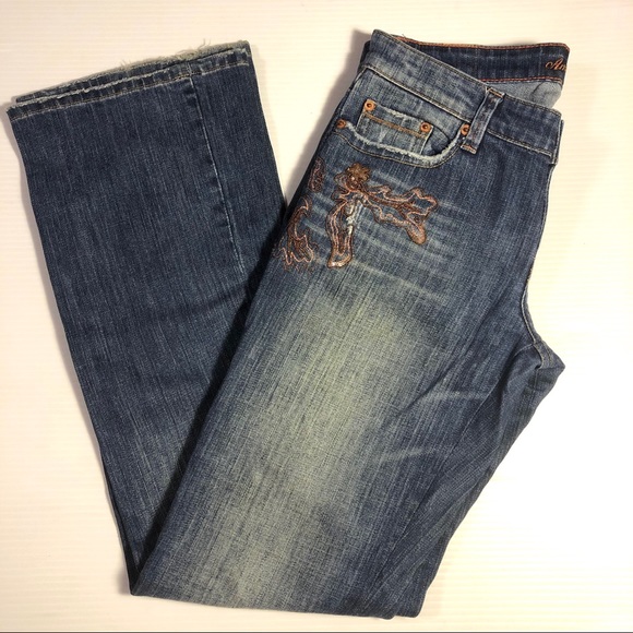 AE bootcut Jeans copper metallic embroidery 4 - Picture 8 of 8